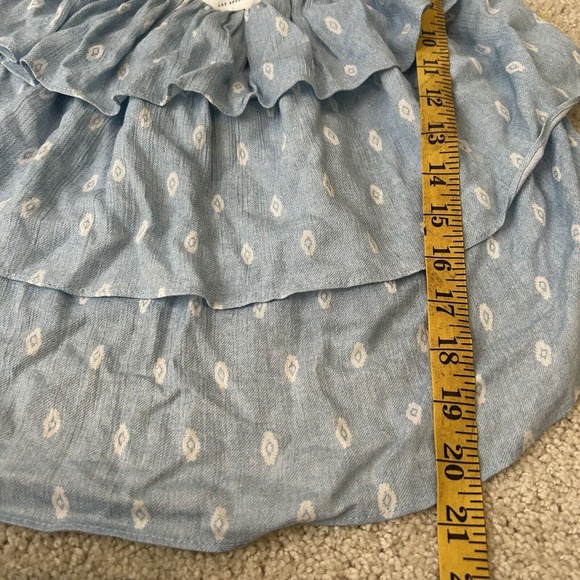 MISA Los Angles Women's Top Sleeveless Blye White Ruffle Layered Festival XS - Picture 7 of 8